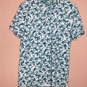 G/Fore Polo Shirt Icon Camo Tech Mapped Skull Mens Small Monsoon Green Stretch
